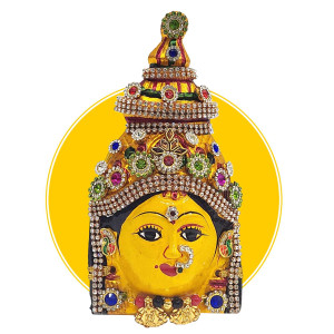 Traditional Lakshmi Devi Face Mask – Embellished for Varalakshmi Vratham
