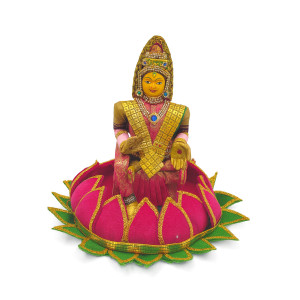Decorative Lakshmi Idol on Velvet Lotus Seat
