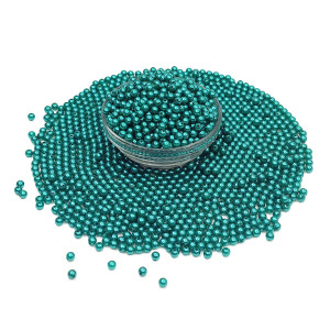 Glossy Aqua Blue Pooja Beads – Decorative Craft Beads for Festivals (500g)