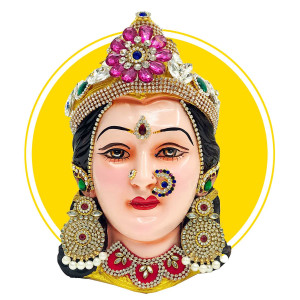Traditional Ammavaru Face Mask with Stone Jewelry