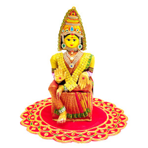 Ammavaru Idol with Decorative Red Velvet Mat