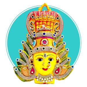 Traditional Lakshmi Face Mask – 10 Inch Decorative Idol Face