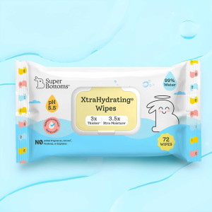 SuperBottoms XtraHydrating® 99% Pure Water Wipes - 72 pcs