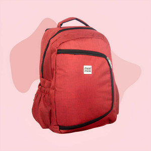Mee Mee Lightweight Diaper Backpack – Spacious & Travel-Friendly (Red)