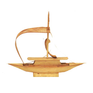 Handcrafted Bamboo Boat Model