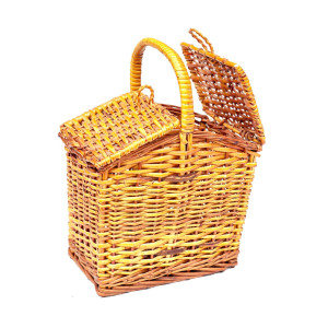 Handwoven Bamboo Picnic & Storage Basket – Dual Lid with Handle