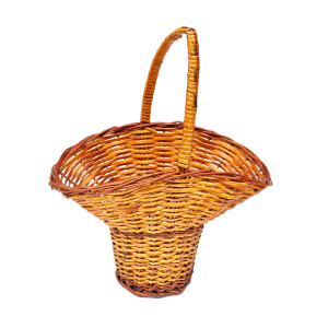 Handwoven Bamboo Flower Basket with Handle – Decorative Utility