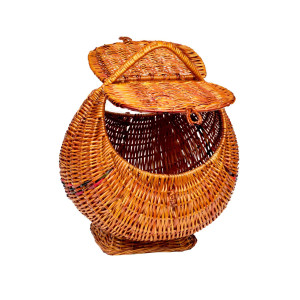 Handwoven Bamboo Storage Basket with Lid – Traditional Utility