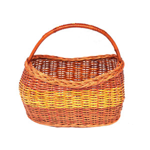 Handwoven Bamboo Oval Basket with Handle – Rustic Utility