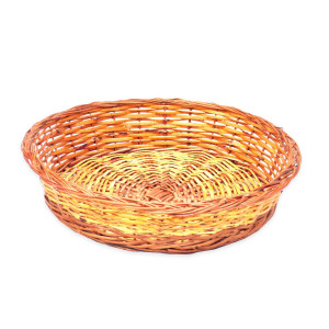 Handwoven Bamboo Round Basket – Traditional Utility Tray