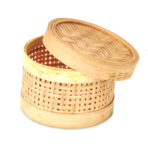 Handwoven Bamboo Round Storage Box
