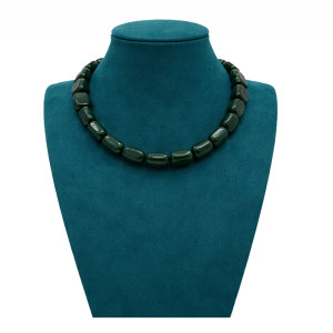 Dark Green Chunky Beaded Necklace