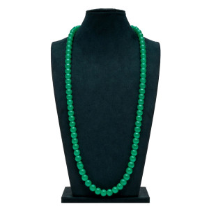 Classic Green Beads Long Necklace