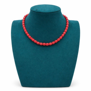 Elegant Red Beaded Short Necklace