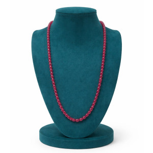 Elegant Pink Beaded Long Necklace