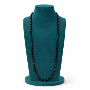 Elegant Black Beaded Long Necklace