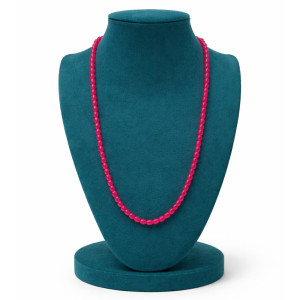 Elegant Pink Long Beaded Necklace