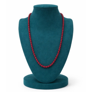 Elegant Red Long Beaded Necklace