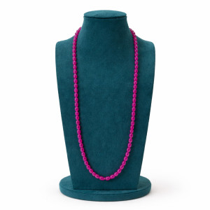 Elegant Pink Long Beaded Necklace