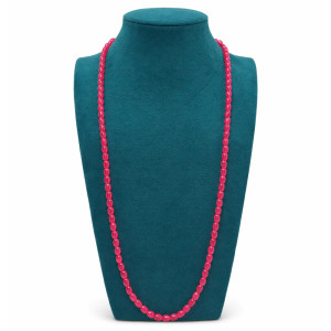 Stylish Pink Long Beaded Necklace