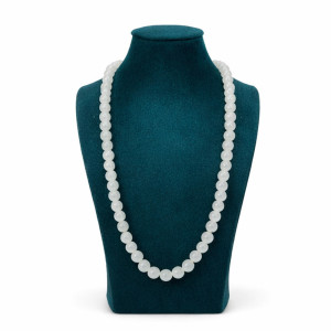 Elegant White Beads Long Necklace