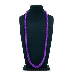 Vibrant Purple Beads Long Necklace