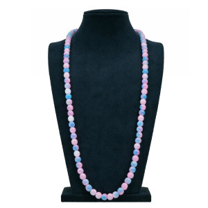 Soft Pink Blue Beads Necklace
