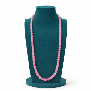 Soft Pink Beads Long Necklace