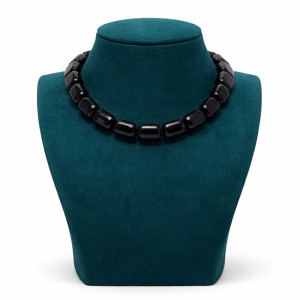 Black Beads Short Necklace Choker