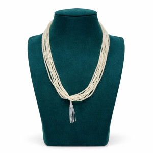 White Multi Layer Beads Necklace