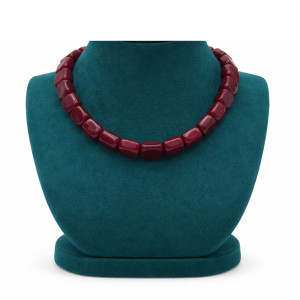 Maroon Chunky Beads Short Necklace