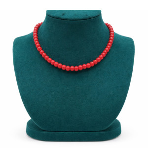 Classic Red Round Beads Necklace