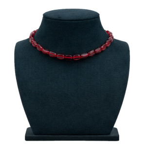 Elegant Ruby Red Beads Necklace
