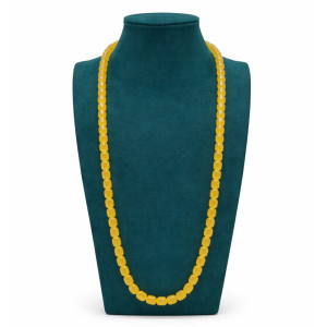 Bright Yellow Beads Long Necklace