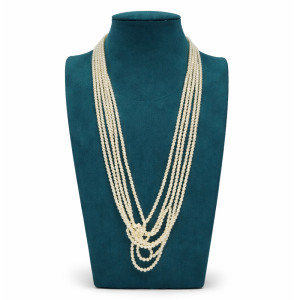 Elegant Layered Pearl Beaded Necklace
