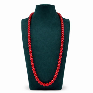 Elegant Red Beads Long Necklace