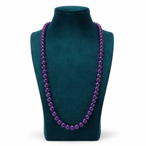 Elegant Purple Beads Long Necklace