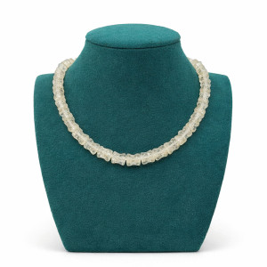 Transparent Crystal Block Beaded Necklace