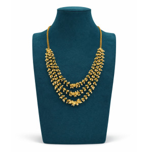 Gold Pearl Cluster Layered Necklace