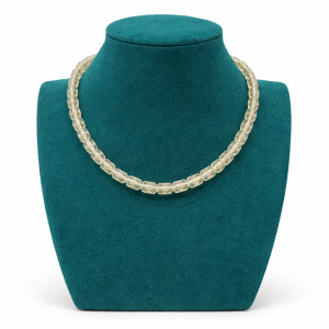 Light Yellow Crystal Beaded Necklace