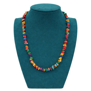 Colorful Stone Chip Beaded Necklace