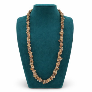 Natural Brown Stone Chip Necklace