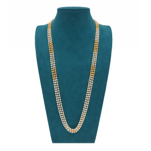 Dual Tone Layered Beaded Necklace