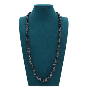 Elegant Black Stone Long Necklace