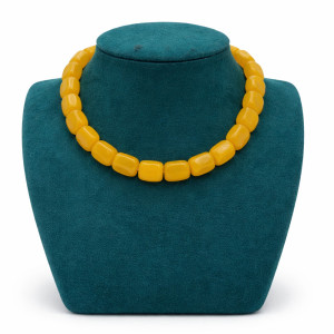 Bright Yellow Beaded Statement Necklace