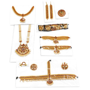 Traditional Bharatanatyam Temple Jewellery Set