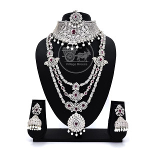 Royal Silver-Plated Bridal Jewellery Set