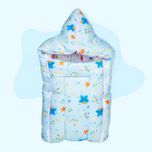 Mee Mee Baby Carry Nest – Soft & Cozy with Hood (Blue Sea Print)