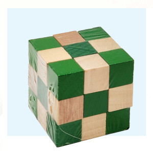 Wooden Snake Cube Puzzle – Brain Teaser Toy for All Ages