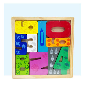 Wooden Number Puzzle Board – 0 to 9 Learning Toy for Kids